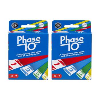 2PK Mattel Phase 10 Rummy-Style Kids/Family Travel/Party Card Game 7y+