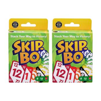 2PK Mattel Skip-Bo Kids/Family Travel/Party Card Stacking Game 2-6 Players 7y+