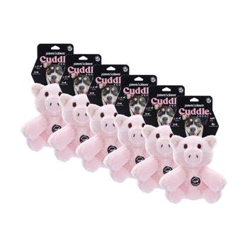 6x Paws And Claws Cuddle Buddy Animals 23cm Plush Squeaky Dog Pet Toy Assorted