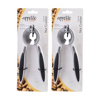2PK Appetito Conical Nut Cracker Kitchen Tool W/ Soft Grip Ergonomic Handle