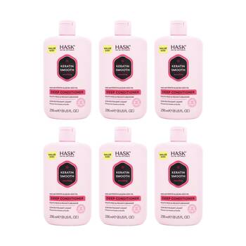 6PK Hask Deep Conditioner Keratin Smooth Fights Frizz Prevents Breakage 236ml