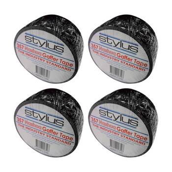4PK Nashua 10Mt X 48mm Gaffer Tape Black Waterproof Cloth Industrial Heavy Duty