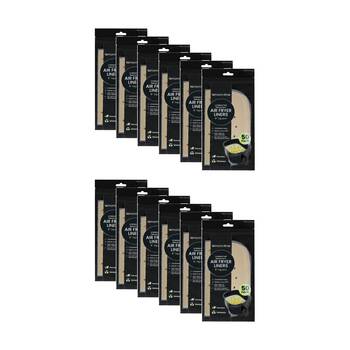 12x 50pc Lemon And Lime Air Fryer Liners Set Non-Stick W/ Circulation Holes 23x23cm