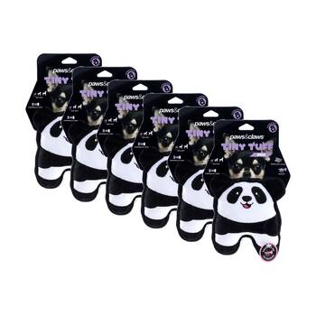 6x Paws And Claws Tiny Tuff Plush Squeaky Animals Pet Dog Chew/Cuddle Toy Assorted