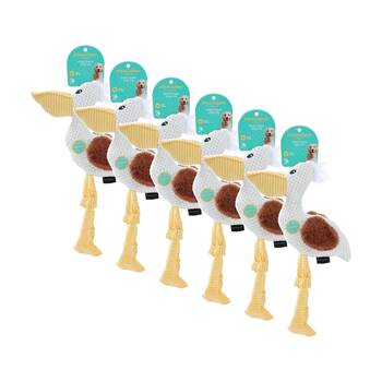 6x Paws And Claws Plush Crane Interactive Pet Dog Chew/Cuddle Squeaker Toy 33x14cm