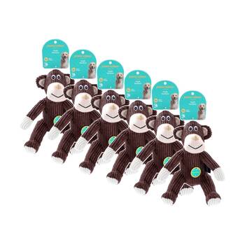 6x Paws And Claws Puppy Plush Jungle Pet Dog Chew/Cuddle Squeaker Toy Assorted