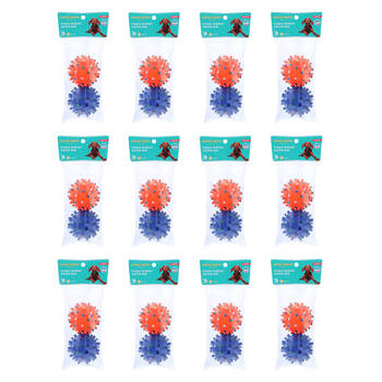 12x 2pc Paws And Claws Puppy Durable Dental Play Ball Chew/Chase/Fetch Toy Set 6.5cm