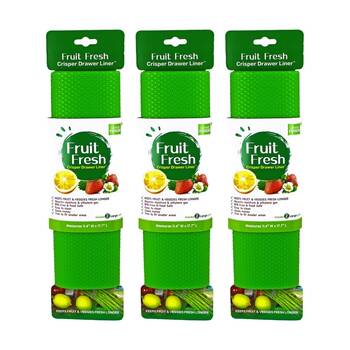 3x 2pc Grand Fusion Fruit Fresh Fridge Crisper Drawer Liner Set Green