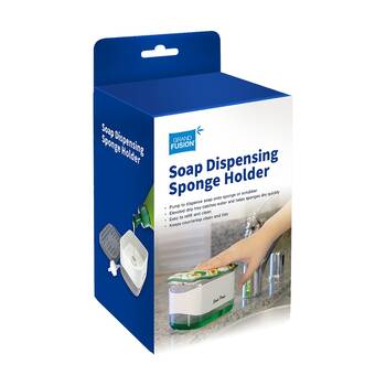 Grand Fusion Kitchen Soap Dispensing Sponge Holder 2-in-1 Design