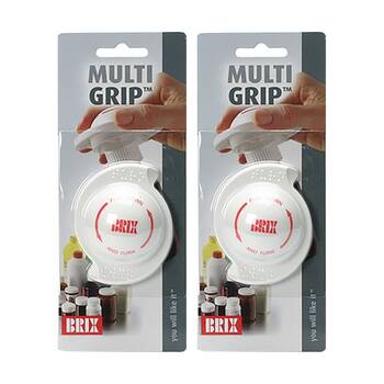 2PK Brix Multigrip Safety Cap Bottle Opener Kitchen Tool White Fits Most Lids