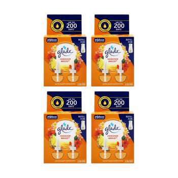 4x 2pc Glade Scented Oil Refill Hawaiian Breeze Air Care Fragrance Kit 20ml