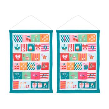 2PK Annabel Trends Reusable Fabric Christmas Advent Calendar 39x58.5cm
