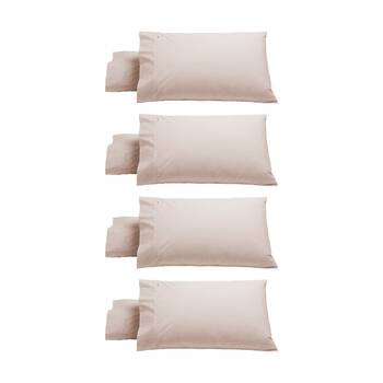 4x 2pc Bianca Heston 300TC Cotton Percale Standard Size Pillowcases Pink 48x74cm