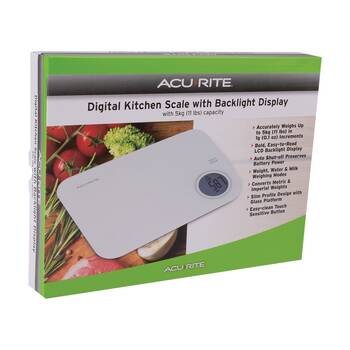 Acurite Stella Digital Kitchen Scale 5kg Capacity White W/ Backlight Display