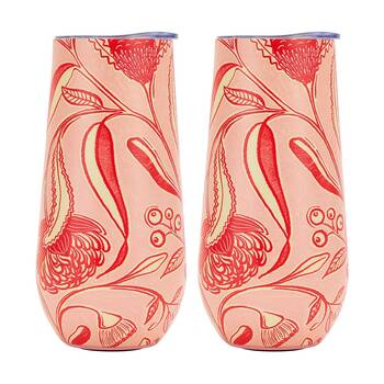 2PK Annabel Trends Sparkling Flute Double Walled Tumbler Trailing Natives 175ml
