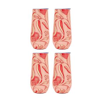 4PK Annabel Trends Sparkling Flute Double Walled Tumbler Trailing Natives 175ml