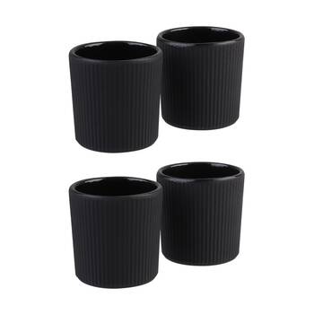 2x 2pc Teaology Cast Iron Heat Retaining Tea Cup Set Serenity Black 120ml