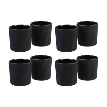 4x 2pc Teaology Cast Iron Heat Retaining Tea Cup Set Serenity Black 120ml
