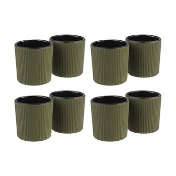 4x 2pc Teaology Cast Iron Heat Retaining Tea Cup Set Serenity Olive 120ml