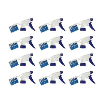 12PK Edco Adjustable Setting 257mm Stem Spray Trigger For Use With 500ml Blue