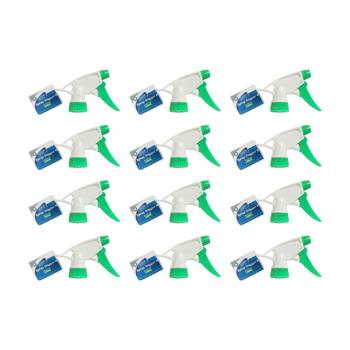 12PK Edco Adjustable Setting 257mm Stem Spray Trigger For Use With 500ml Green