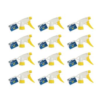 12PK Edco Adjustable Setting 257mm Stem Spray Trigger For Use With 500ml Yellow