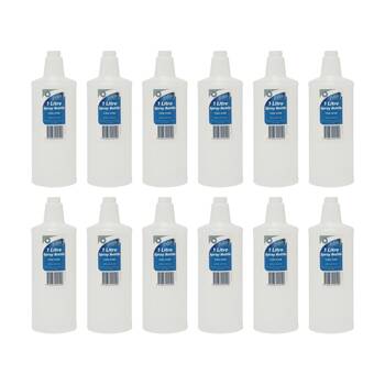 12PK Edco Large Diameter Moulded Measurement Reusable Spray Bottle 1L
