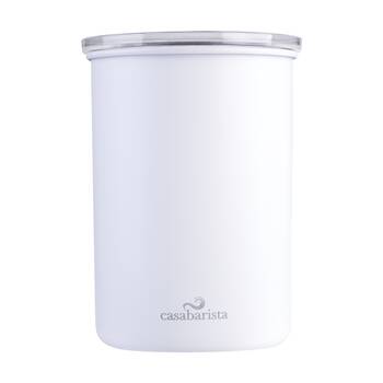 Casabarista Stainless Steel Vacuum Seal Coffee Canister White 1.3L