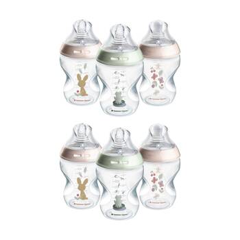 2x 3pc Tommee Tippee Natural Start Silicone Teat PP Girl Baby Bottle Set 260ml