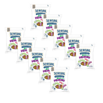 10PK The Natural Confectionery Co Sours Squirms 400g Fruit Flavour Sour Gummies