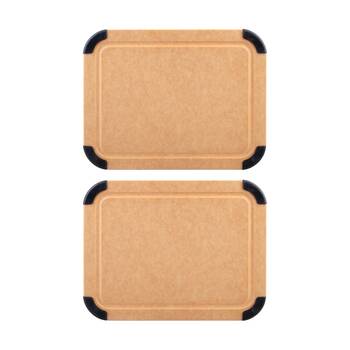 2PK Appetito Non-Slip Wood Fibre Reversible Kitchen Cutting Board 29.8x23.5cm