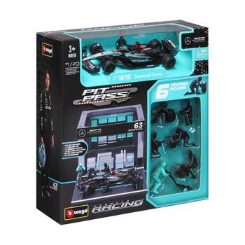 Bburago Mercedes AMG Pit Pass Competition F1 Car 2024 Russell 63 Model