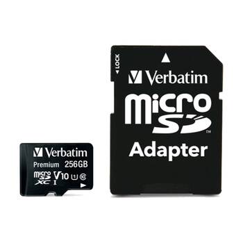 VERBATIM Micro SDXC eXtended Capacity Card Class 10 UHS-I W/ Adaptor 256GB
