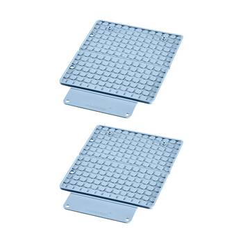 2PK Madesmart Portable Styling Heat Mat W/ Snap Closure Blue 25.4x20.5cm