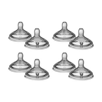 4x 2pc Tommee Tippee Natural Start Extra Slow Flow Baby Bottle Teat Set 0yrs+