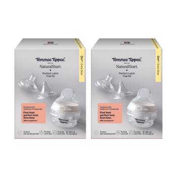 2x 5pc Tommee Tippee Natural Start Perfect Latch Baby Bottle Trial Kit W/ Teats