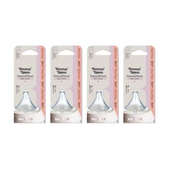 4x 2pc Tommee Tippee Natural Start Triangular Anti-Colic Breast Teats Slow 0m+