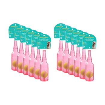 12x Paws And Claws Bottle & Tennis Ball Small Pet Dog Chew Squeaker Toy Assorted
