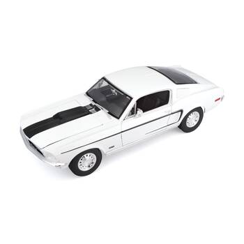 Maisto 1968 Ford Mustang GR Cobra Jet Fastback Model Car Replica White