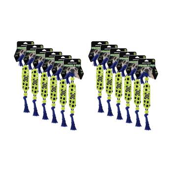 12x Paws And Claws Squeak & Tug Baton/Rope Pet Dog Chew/Fetch Toy 45x5x5cm Assorted