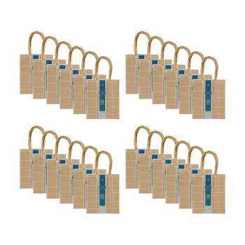 24x 5pc Lemon And Lime Patterned Paper Gift Bag Set 14x12x7cm Assorted