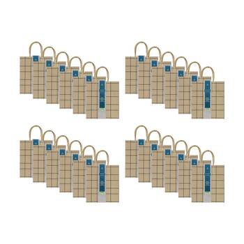 24 4pc Lemon And Lime Patterned Paper Gift Bag Set 26.5x22x8cm Assorted