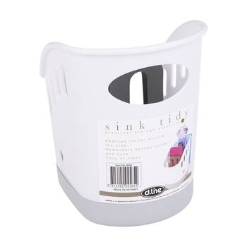 D.Line Easy To Clean?Sink Tidy Removable Sponge Holder White 18x13.5x17.5cm