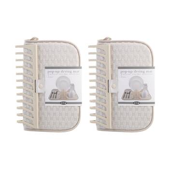 2PK D.Line Pop-Up Drying Mat W/ Removable Rack Almond Milk 46x35.5cm