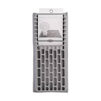D.Line Foldable?Kitchen Drying Mat W/ Removable Rack Grey 50x38cm