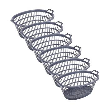 6x Boxsweden Oval Aerated Laundry/Clothing Carry Basket 63x43.5x27cm Assorted