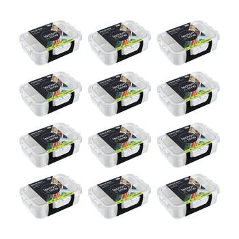 12PK Lemon And Lime Snackal Box 4 Section Reusable Food Container 24x17x6.8cm