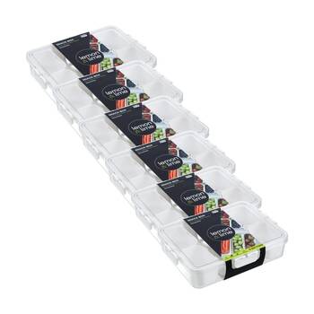 6x Lemon And Lime Snackal 8-Section Snack Food Container/Box 31x24x6.5cm