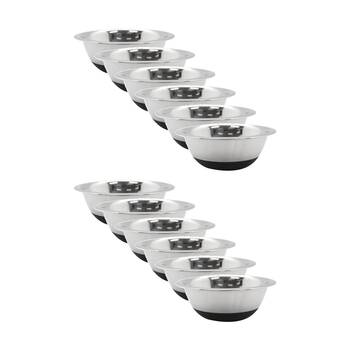 12x Lemon And Lime Stainless Steel Food Cooking Mixing Bowl Silicone Base 16cm