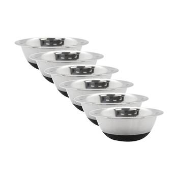 6x Lemon And Lime Stainless Steel Food Cooking Mixing Bowl Silicone Base 16cm